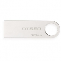 金士顿SE9，16GB金属U盘（USB2.0） 银色亮薄