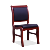 国产舒适实木办公椅 会议椅  皮面靠背办公椅